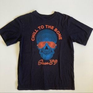 Chill To The Bone Skull Graphic Tee Black Child XL